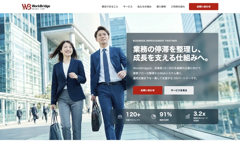 BtoBサービスサイト「WorkBridge」のPC表示